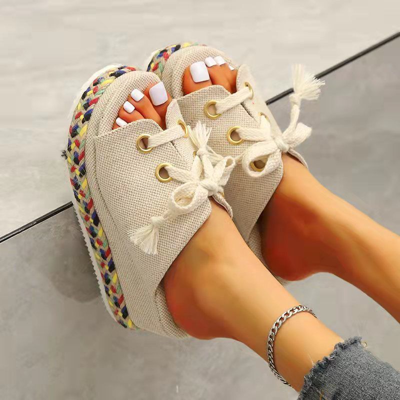 Colorful Grassland Thick heel Sandals