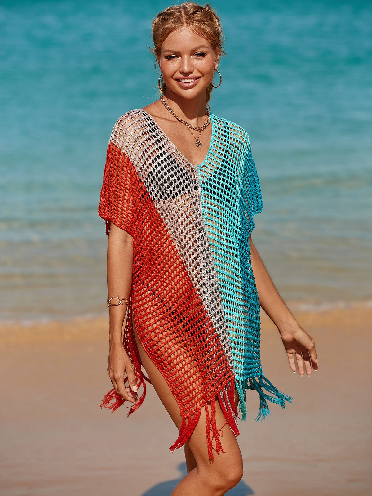 Knitted iridescent resort Bikini Cover-up