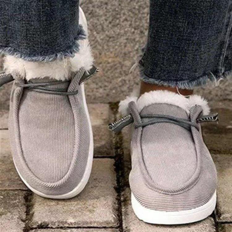 Mocassins plats confortables en fourrure pelucheuse Wendy