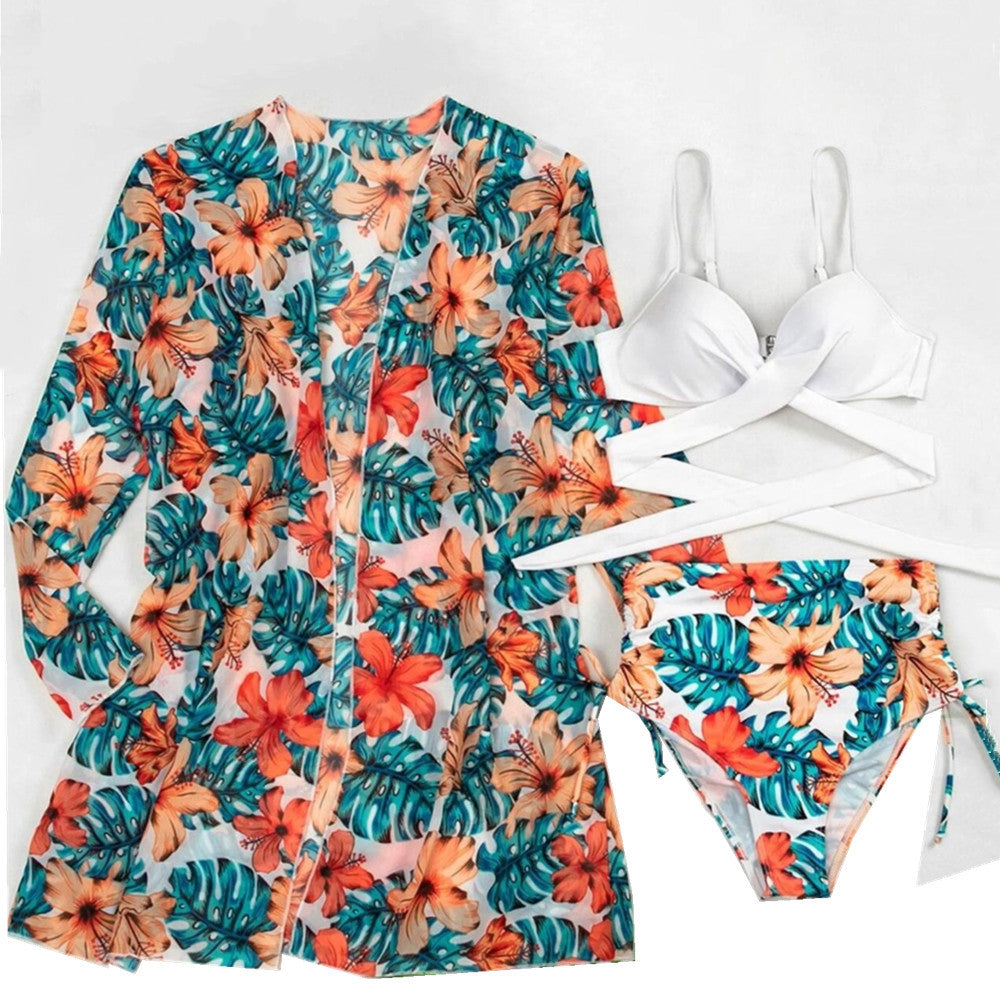 Conjunto De Bikini Cover Up De Tres Piezas