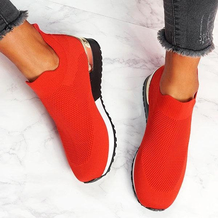 Elastic Slip-On Flat Shoes