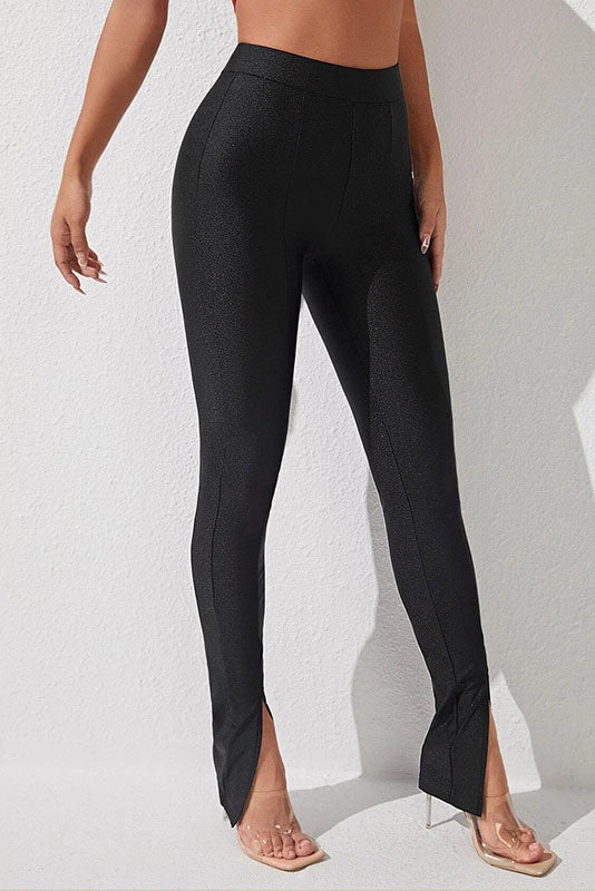 Slim Fit small Feet Slit Flared Pants