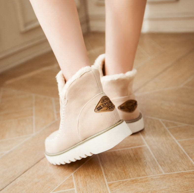 Classic Non-Slip Ankle Snow Booties Warm Fur Lining Boots