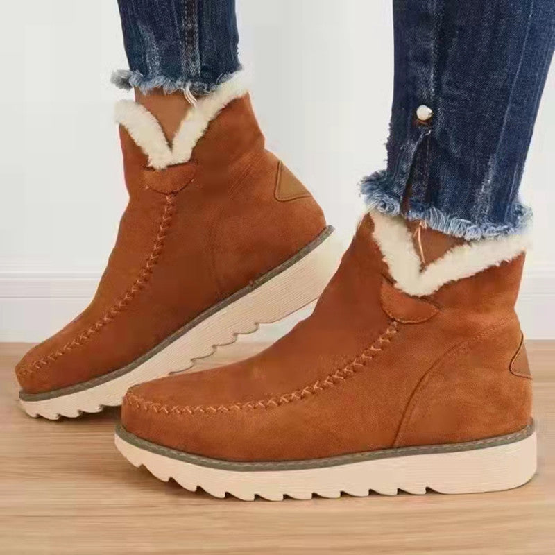 Botas clássicas antiderrapantes para neve no tornozelo Botas com forro de pele quente