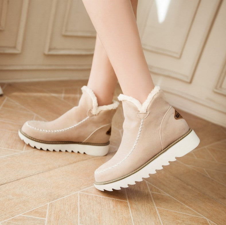 Classic Non-Slip Ankle Snow Booties Warm Fur Lining Boots