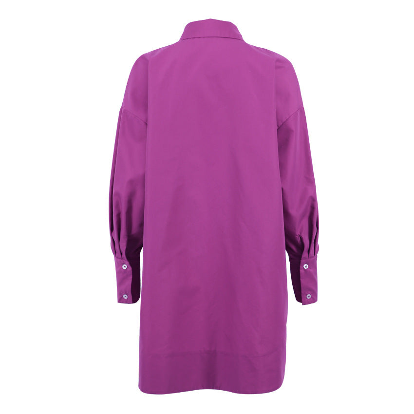 Camisa larga media holgada Morada