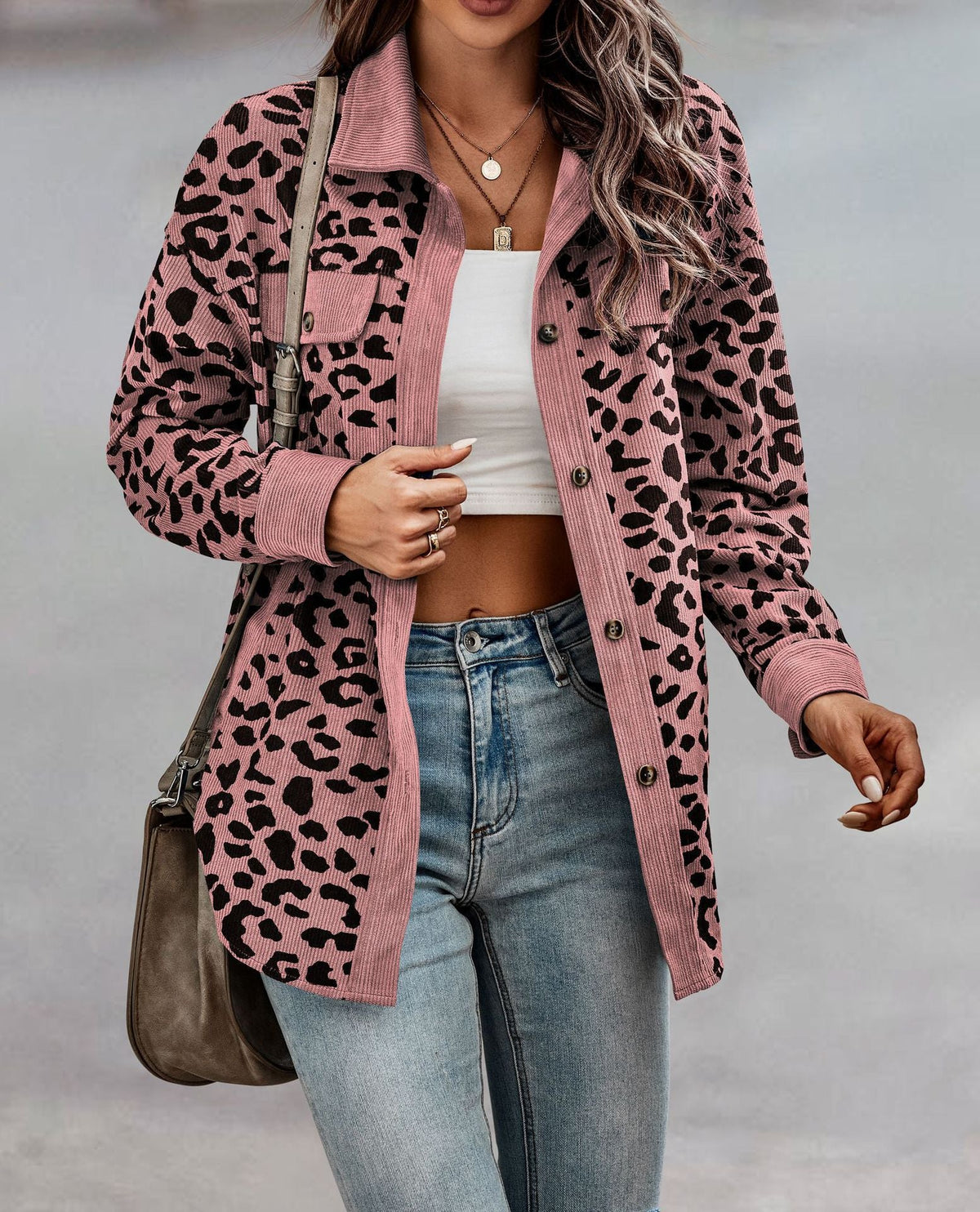 Chaqueta de pana con estampado de leopardo Best Of You