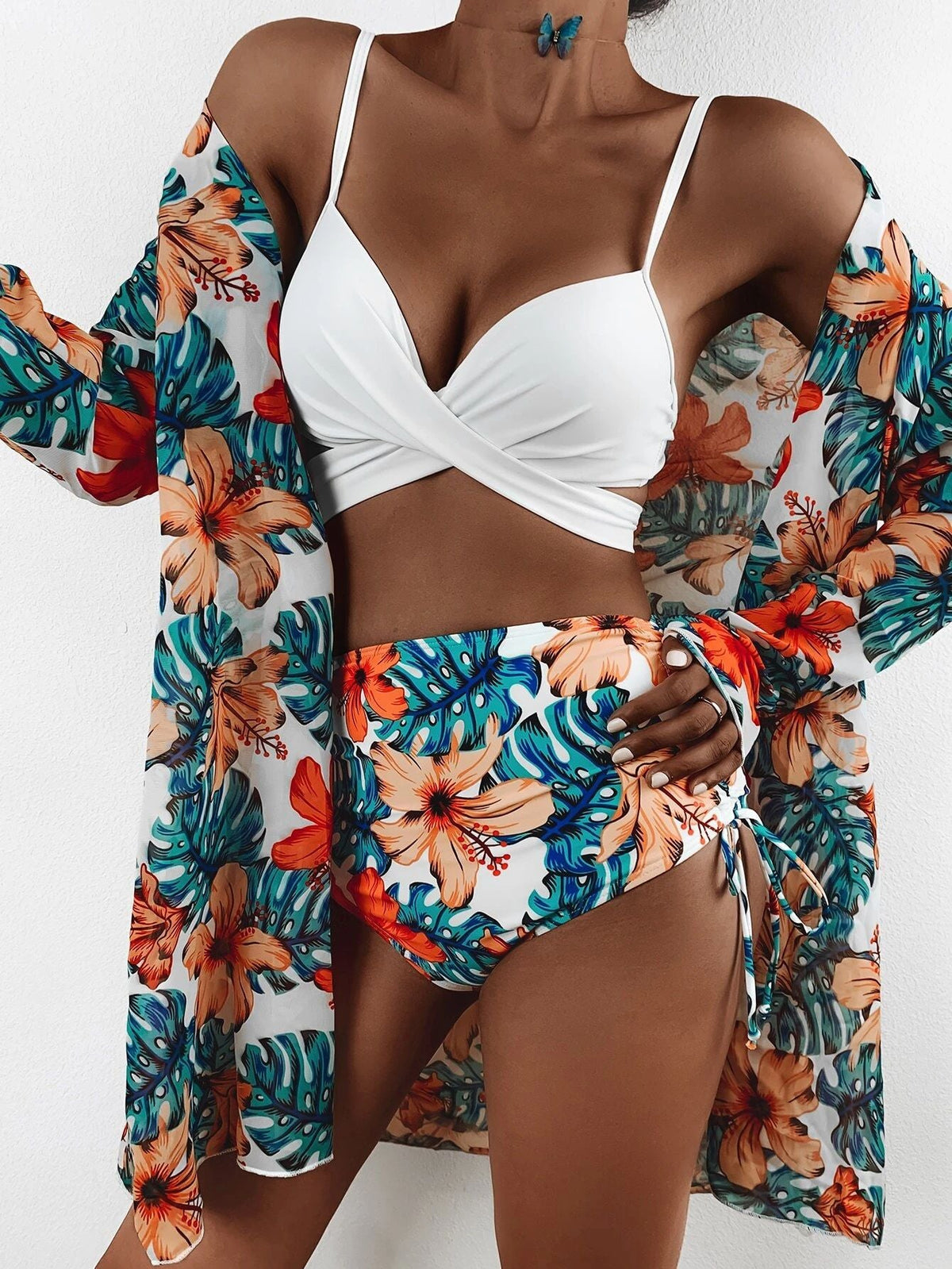 Conjunto De Bikini Cover Up De Tres Piezas