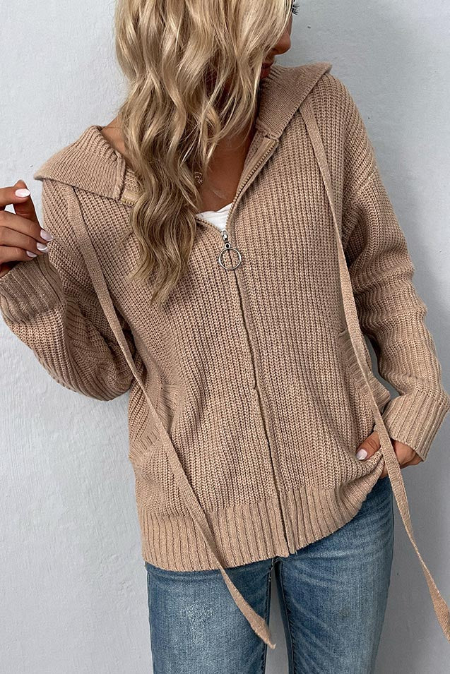 Causal Drawstring Pocket hooded Sweater