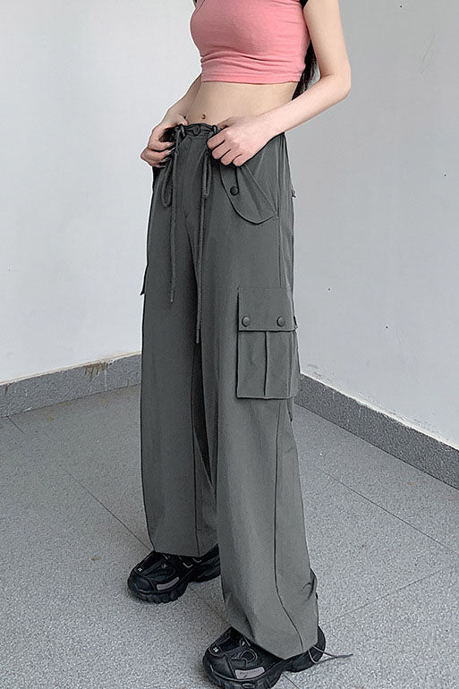 Multi-Pocket High-Rise Utility Cargo Pants