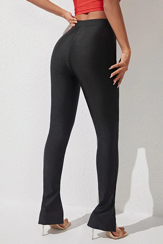 Slim Fit small Feet Slit Flared Pants