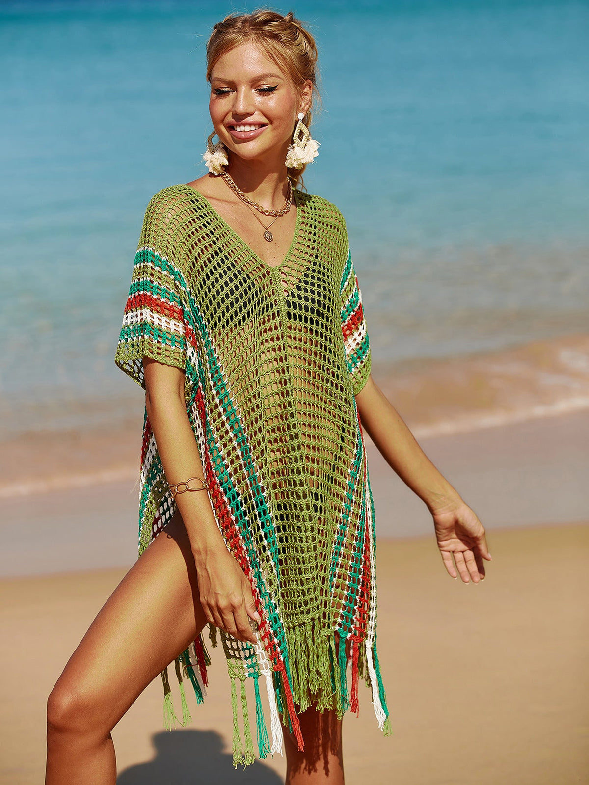 Knitted iridescent resort Bikini Cover-up