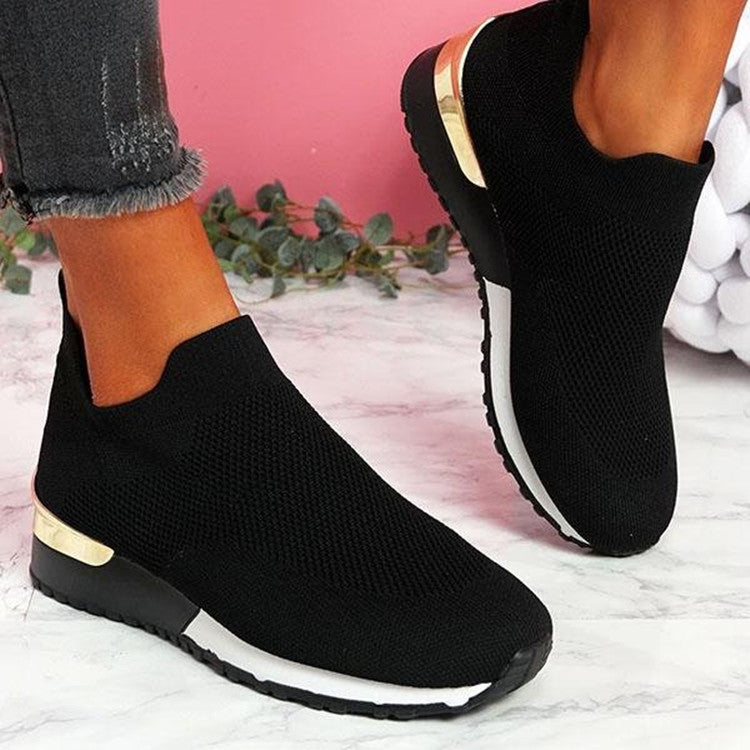 Elastic Slip-On Flat Shoes