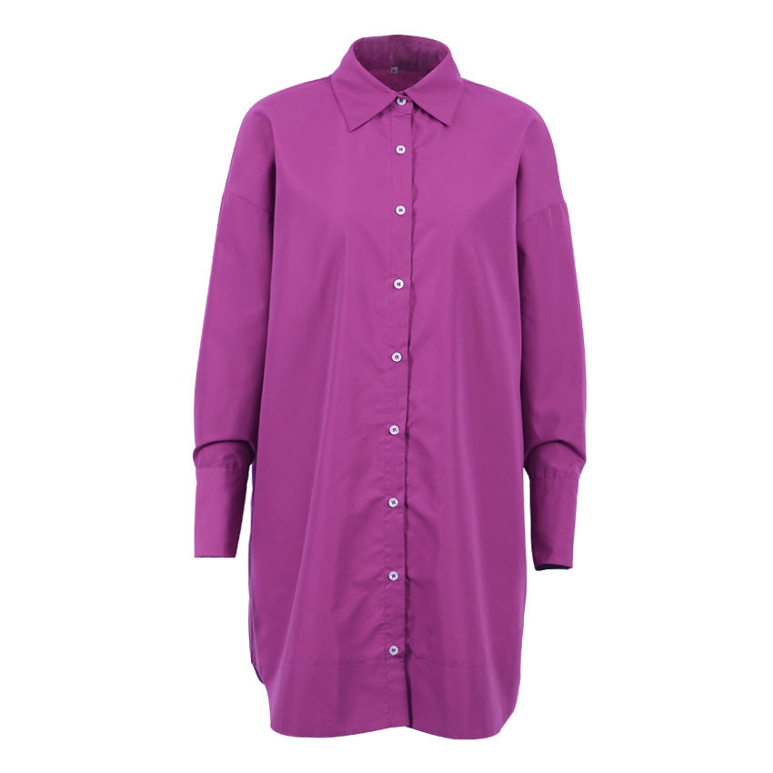 Camisa larga media holgada Morada