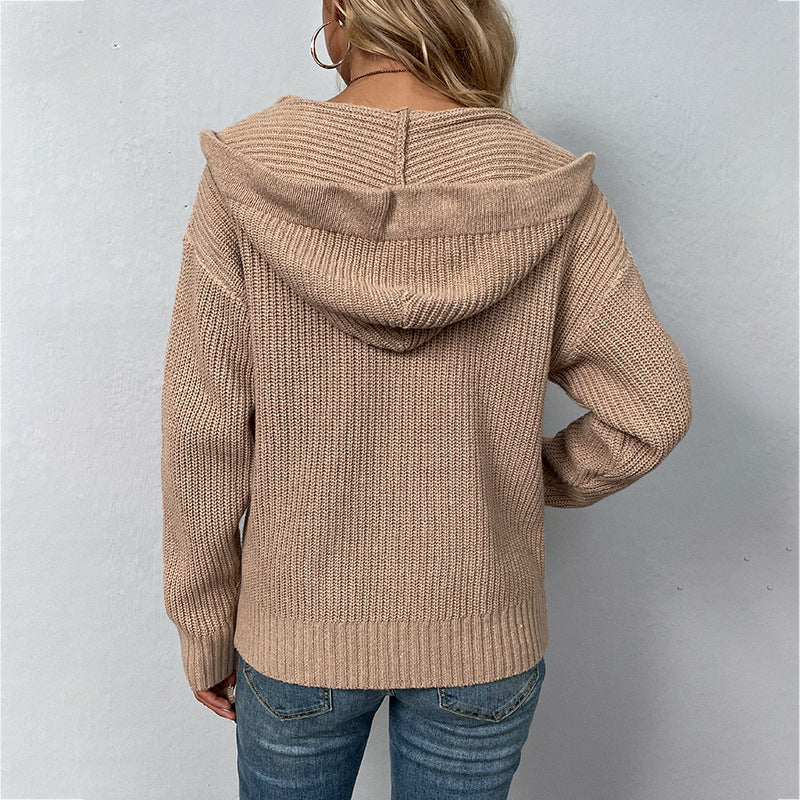 Causal Drawstring Pocket hooded Sweater