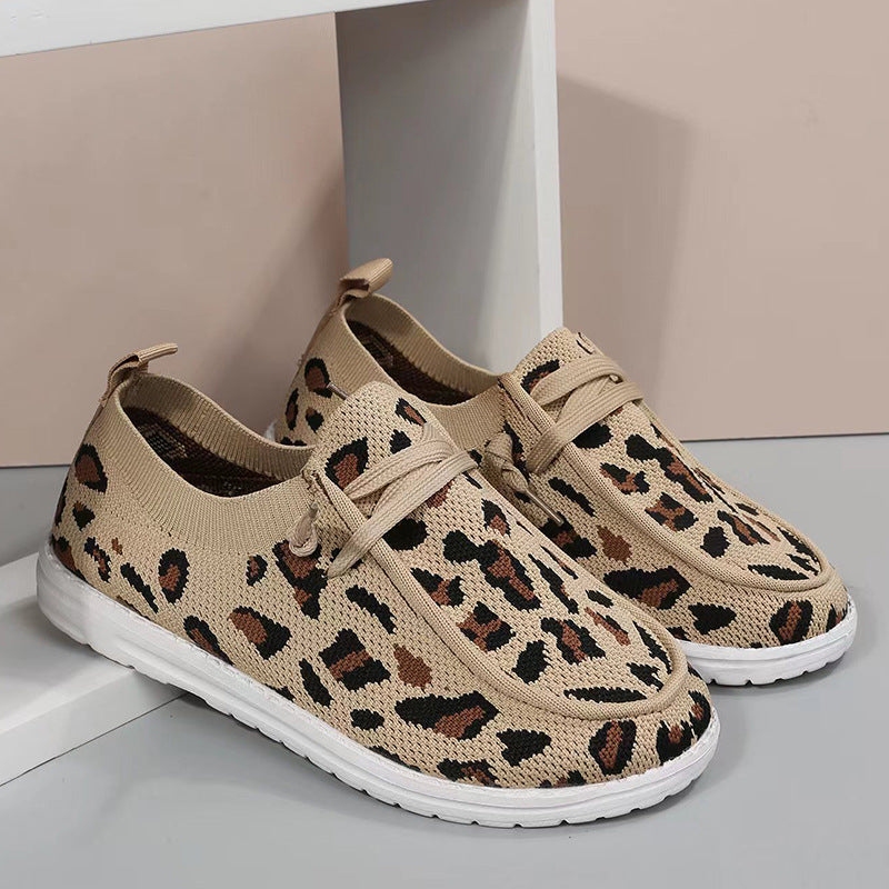 Zapatillas Flyknit sin cordones con estampado de leopardo