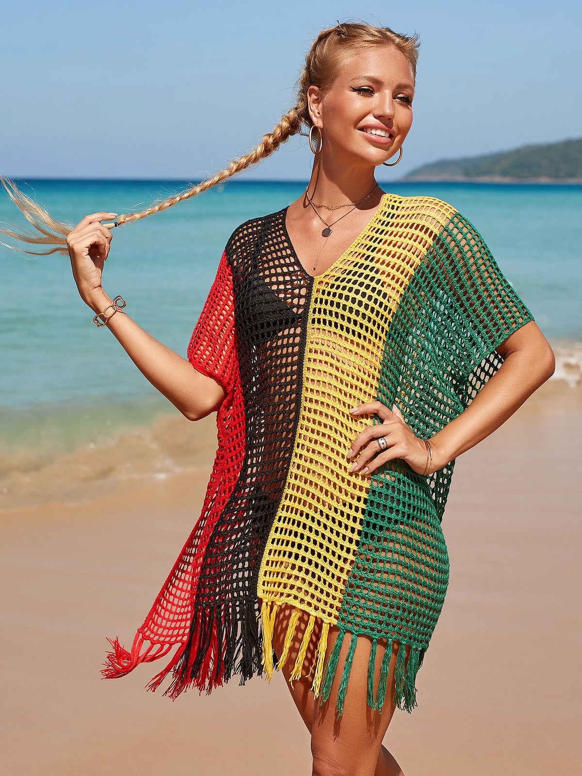 Knitted iridescent resort Bikini Cover-up