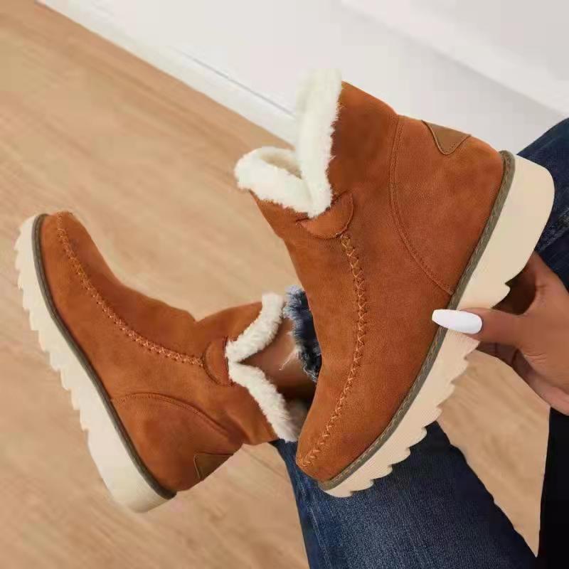 Botas clássicas antiderrapantes para neve no tornozelo Botas com forro de pele quente