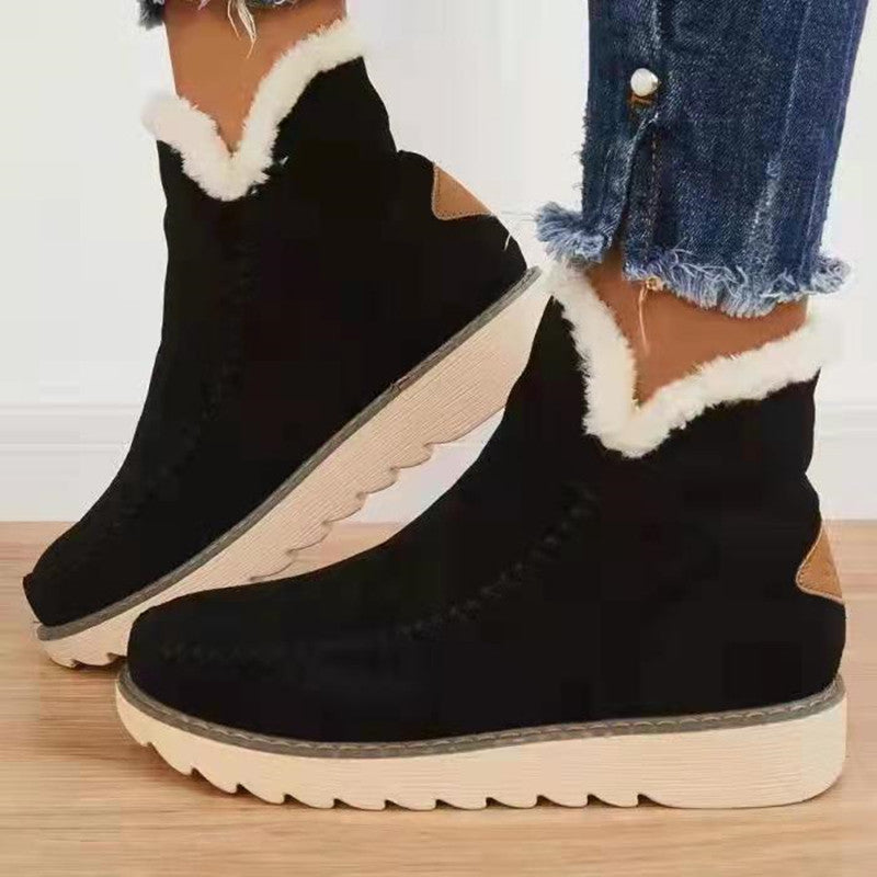 Botas clássicas antiderrapantes para neve no tornozelo Botas com forro de pele quente