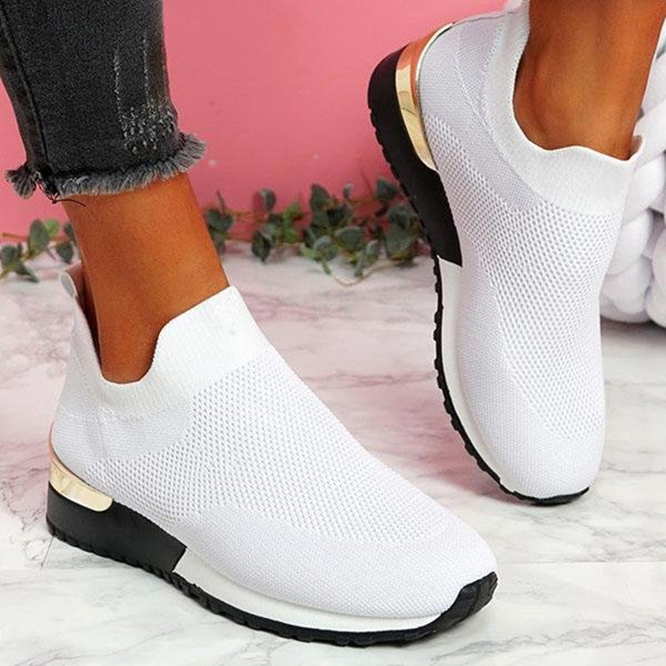 Elastic Slip-On Flat Shoes