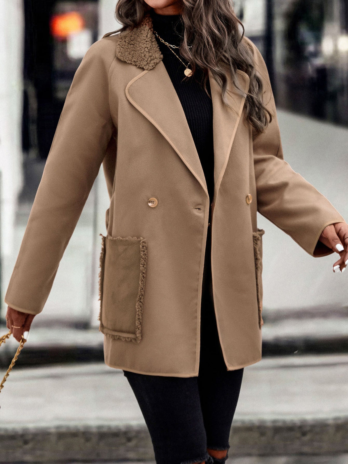 All For You Brown Long Woolen Coat