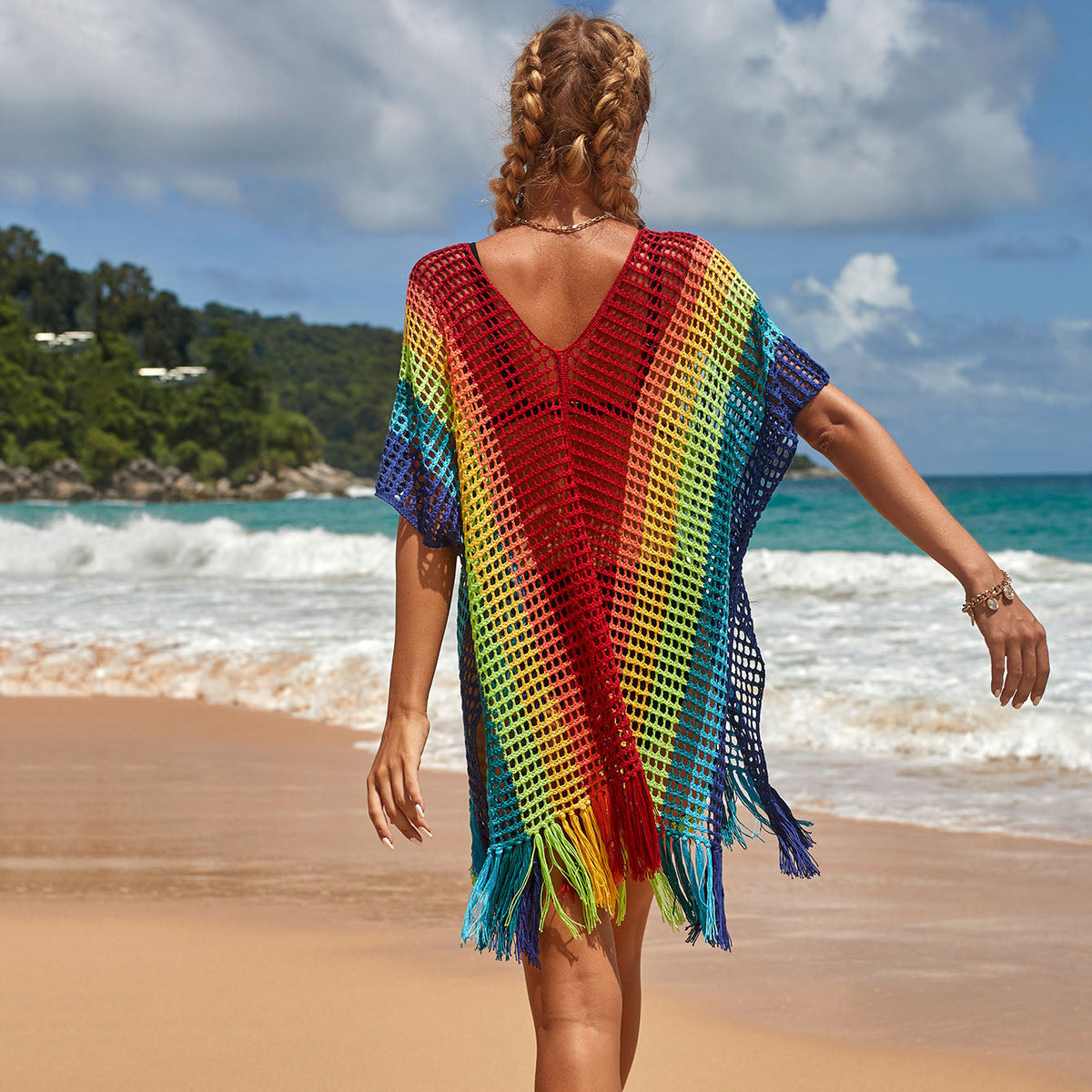 Knitted iridescent resort Bikini Cover-up