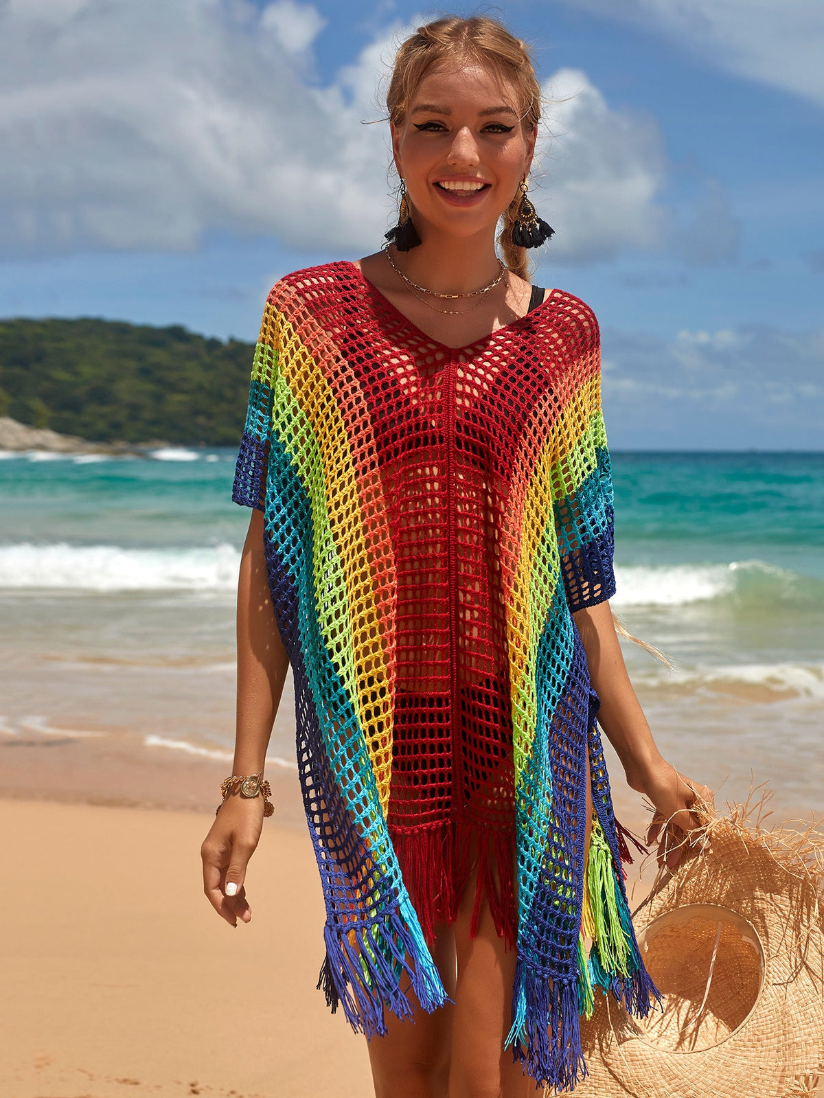 Knitted iridescent resort Bikini Cover-up