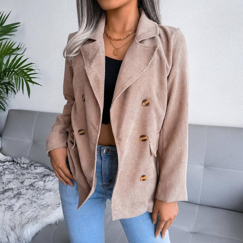 Lapel Collar Double Breasted Blazer