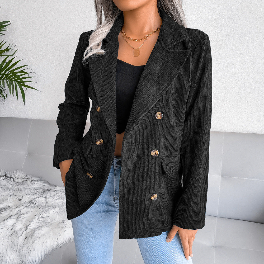 Lapel Collar Double Breasted Blazer