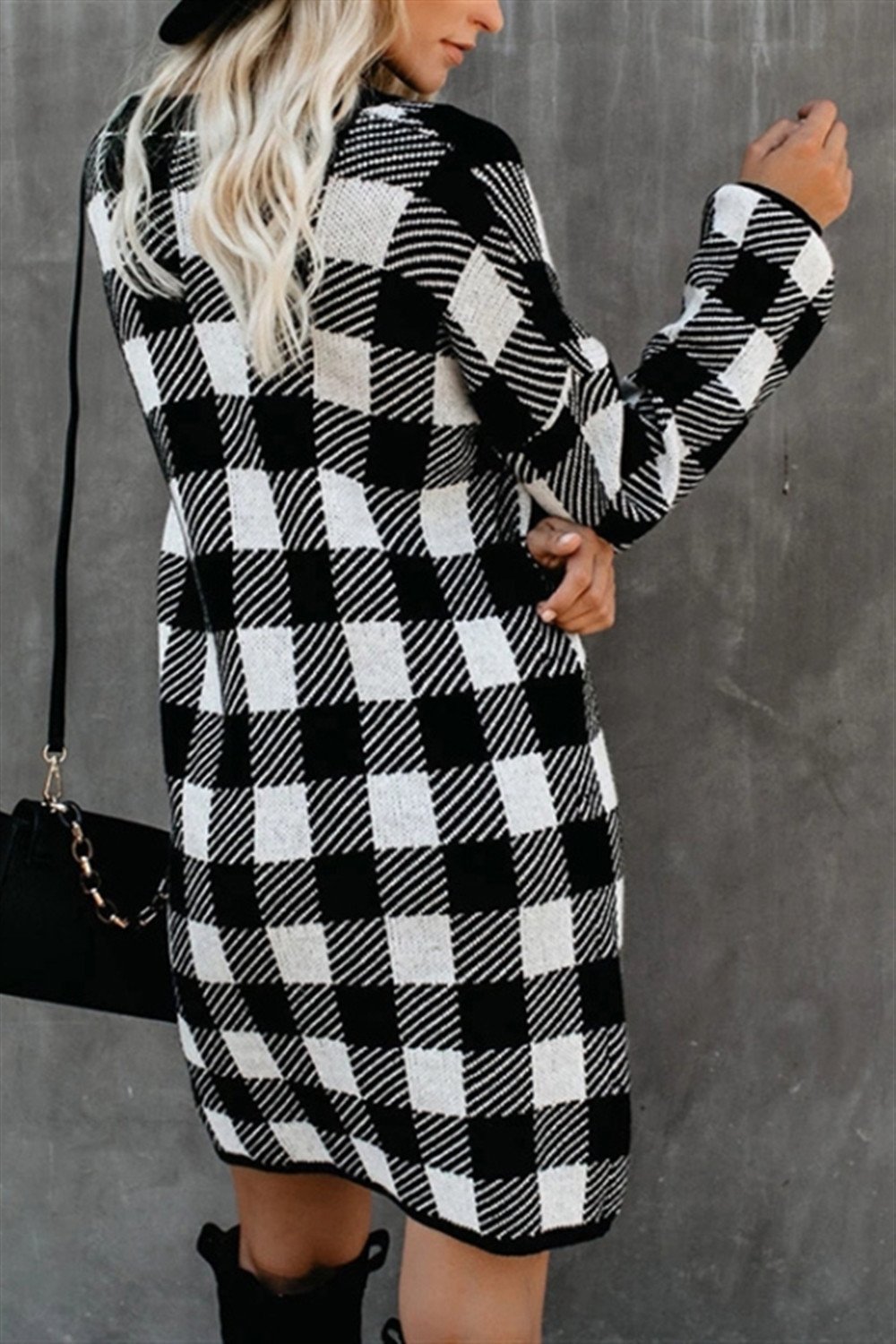 Autumn Plaid Long Sleeve Dress - Pavacat