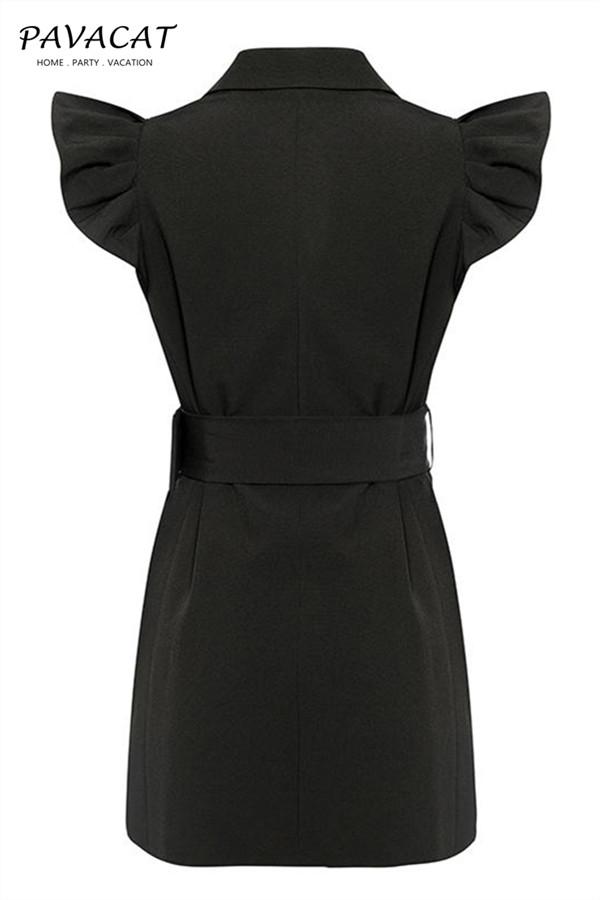 Belted Double Breasted Blazer Dress - Pavacat