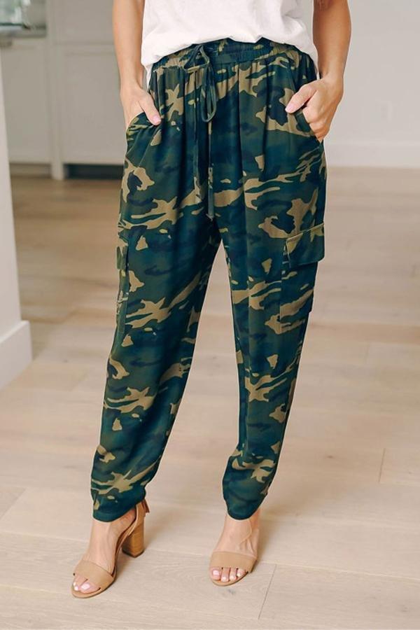 Camouflage Drawstring Cargo Pants Pants 5201904110331 