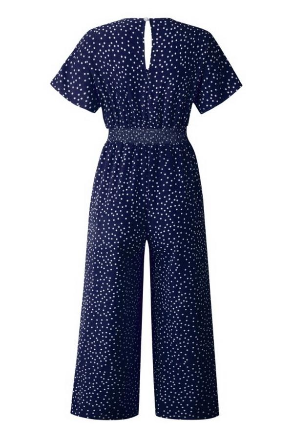 Casual Printed V-neck Pocket Jumpsuit Jumpsuits & Rompers 5201906191605 