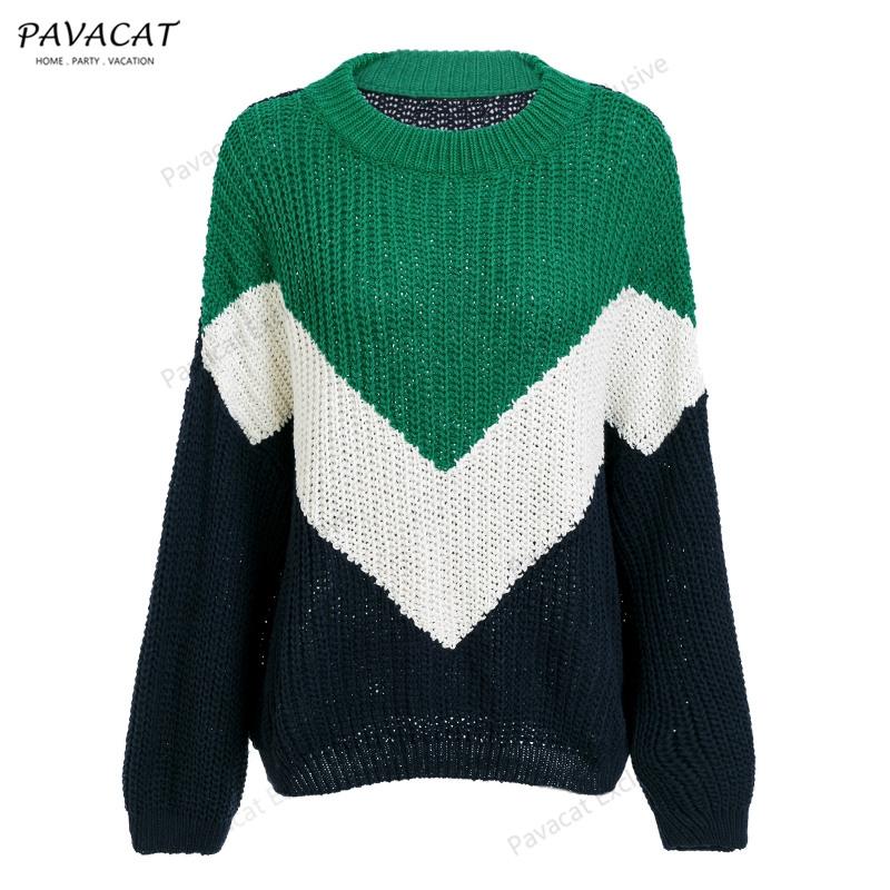 Casual Spliced Loose Knitted Sweater - Brown Pullover Aliexpress 