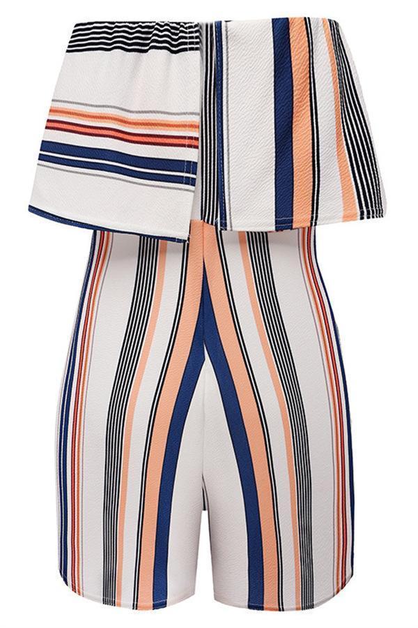 Casual Striped Off Shoulder Jumpsuit Jumpsuits & Rompers chicnico 