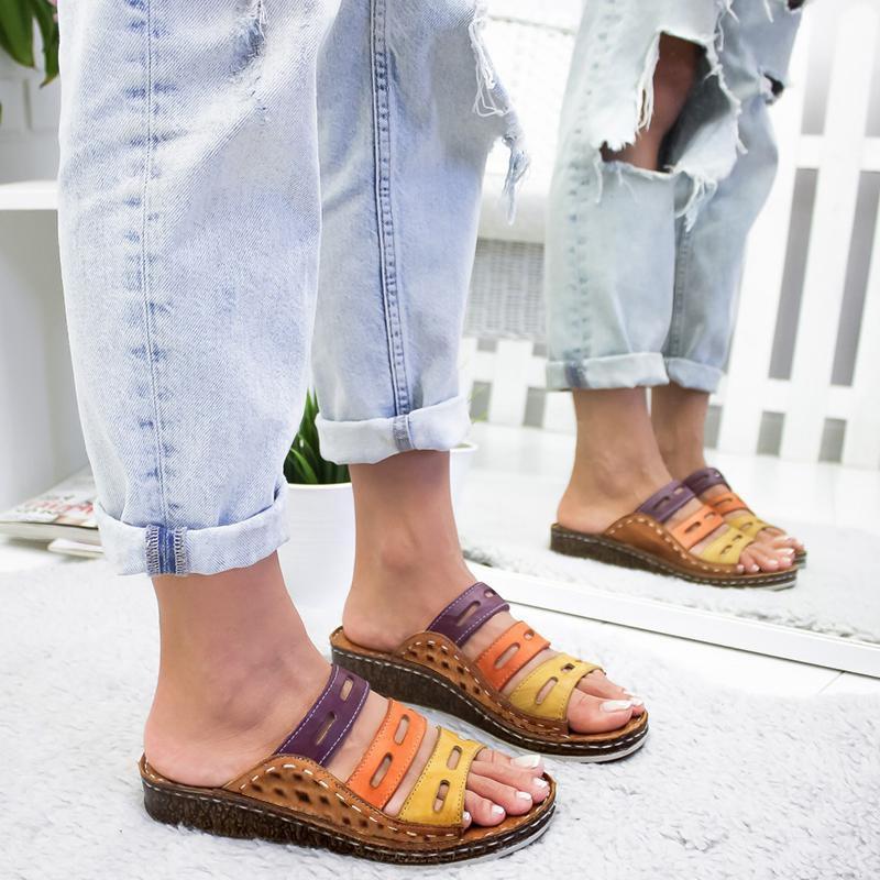 Casual Summer Color Comfy Wedge Sandals - Pavacat