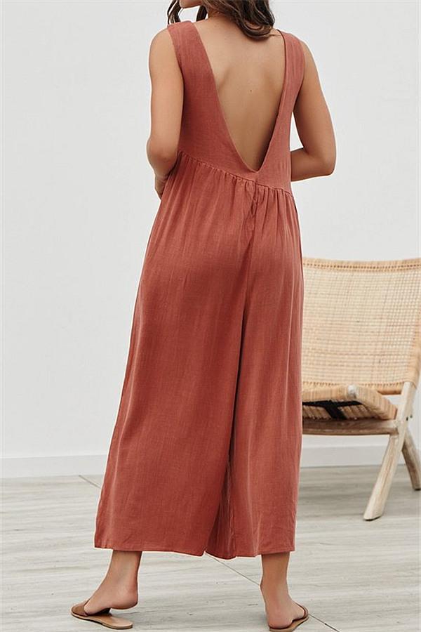 Casual Vest Wide Leg Jumpsuit - Armygreen Jumpsuits & Rompers 5201812281531 