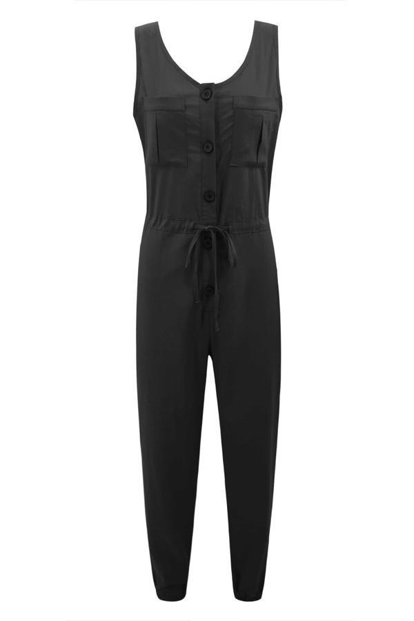 Chiffon Sleeveless Jumpers Jumpsuits & Rompers 5201905080500 black L 