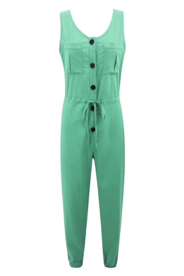 Chiffon Sleeveless Jumpers Jumpsuits & Rompers 5201905080500 green L 