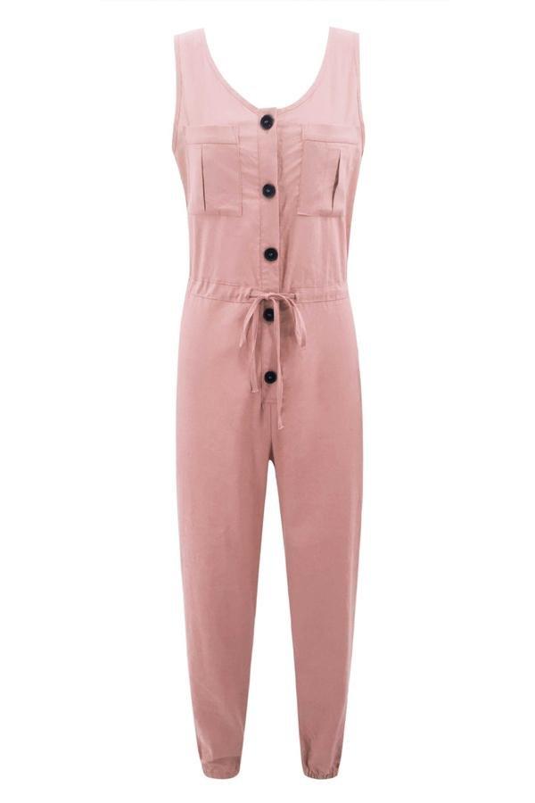 Chiffon Sleeveless Jumpers Jumpsuits & Rompers 5201905080500 pink L 