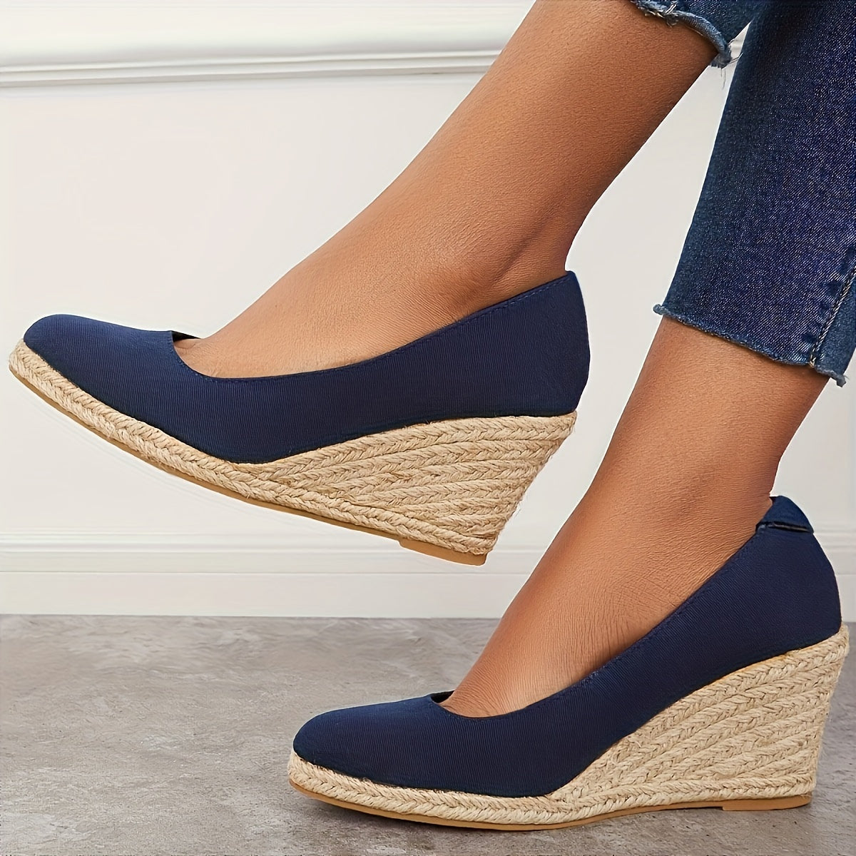 Slip On Platform Espadrilles Wedge Heels Sandals