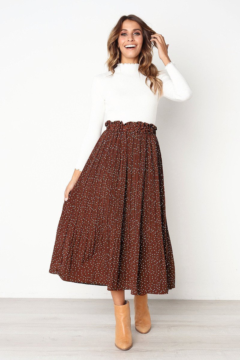 Elastic High Waist Side Pockets Skirt - Pavacat