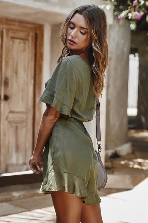 Elegant Short Sleeve High Waist Romper - Pavacat