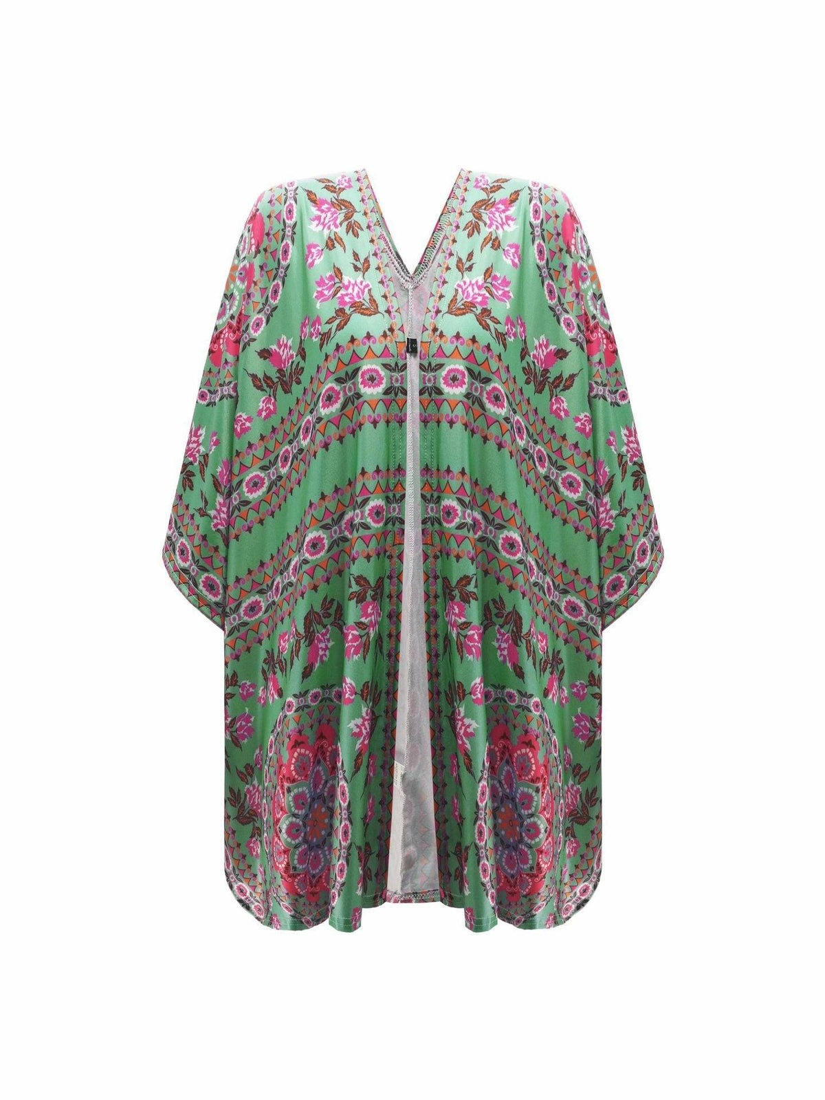 Ethnic Irregular Short Cardigan Blouses & Shirts 5201901221602 L green 