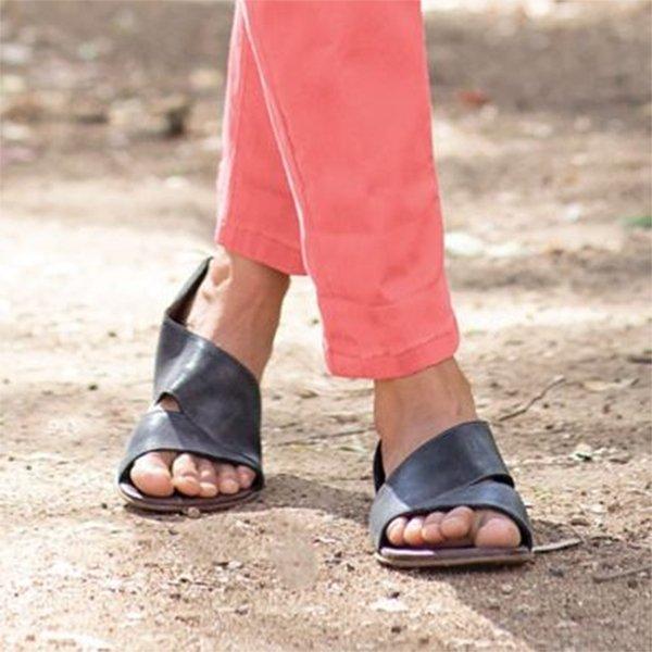 Fashion Casual Fish Toe Flat Sandals Sandals Pavacat US5.5(LABEL SIZE 35) Black 