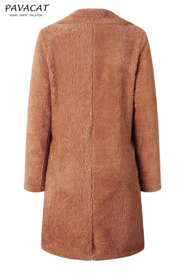 Feeling of Warmth Faux Fur Longline Coat - Beige Coat Pavacat 