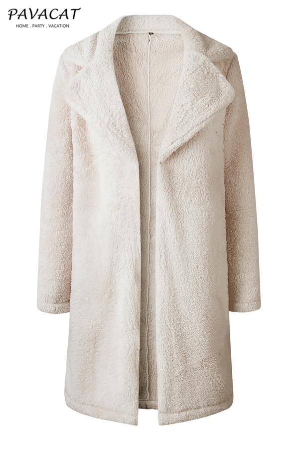 Feeling of Warmth Faux Fur Longline Coat - Beige Coat Pavacat 