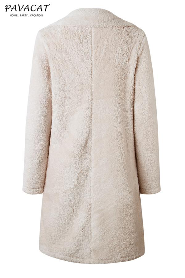 Feeling of Warmth Faux Fur Longline Coat - Beige Coat Pavacat 