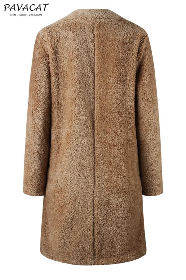 Feeling of Warmth Faux Fur Longline Coat - Beige Coat Pavacat 