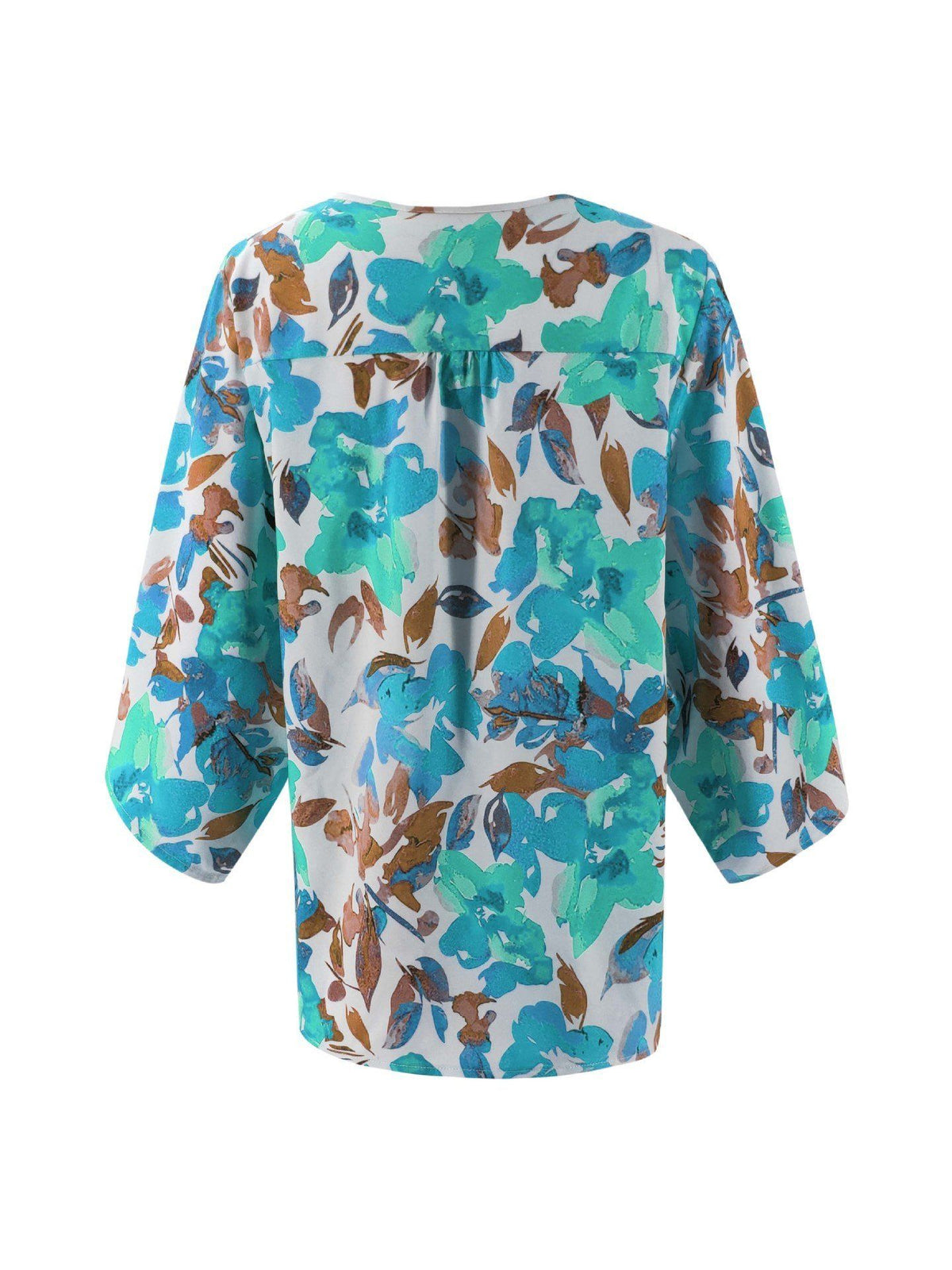 Floral Batwing Sleeve Buttons Top Blouses & Shirts 5201904110309 